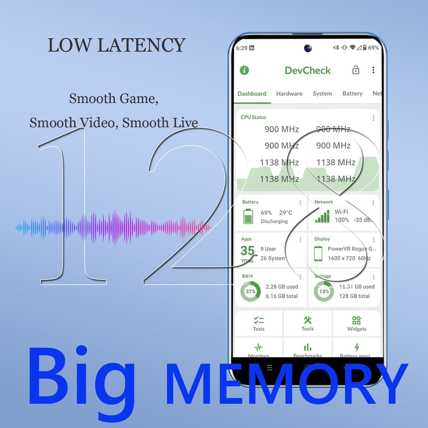 128GB Smartphone Android Cell phone mobile 3G 4G GSM WiFi FCC 6.6 inch in-Cell Screen Wholesale Unlocked Smart Mobile phones